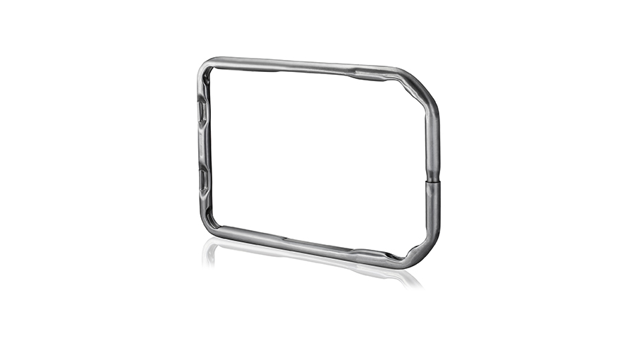 Rechteckig gebogenes Metallrohr mit gleichmäßigen Biegeradien für Automotive- und Fluidtechnik-Anwendungen.