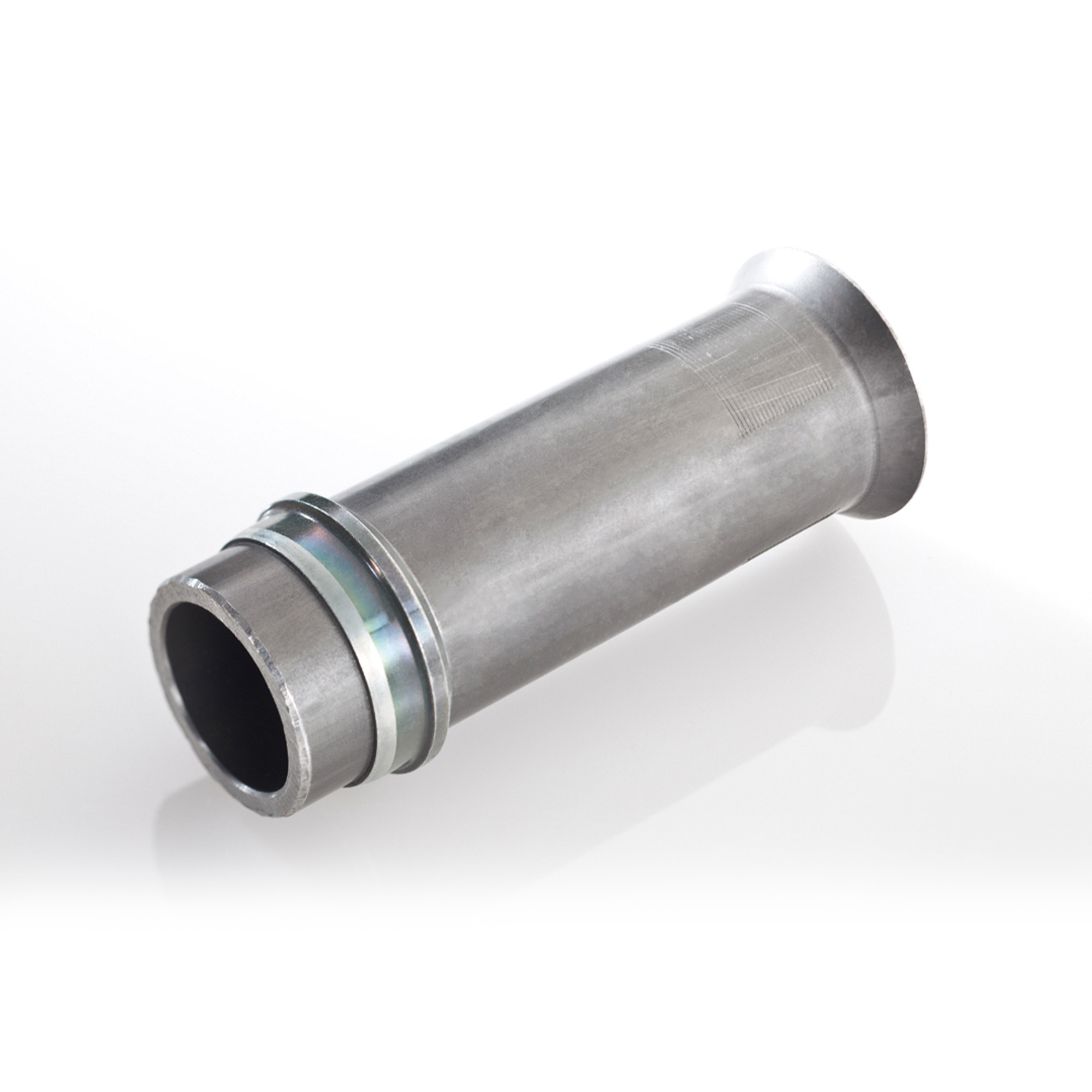 Hydraulikrohr mit Pressanschluss und Bund.